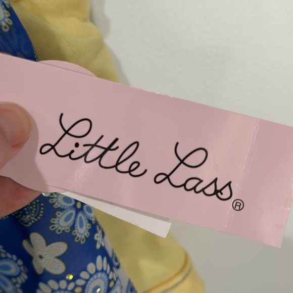 Little Lass Blue and Yellow Floral Dress - Picture 4 of 5